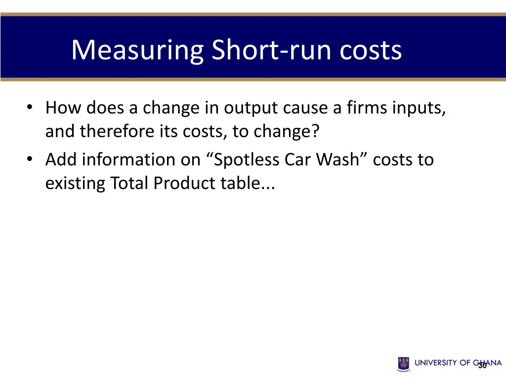 measuring short run costs