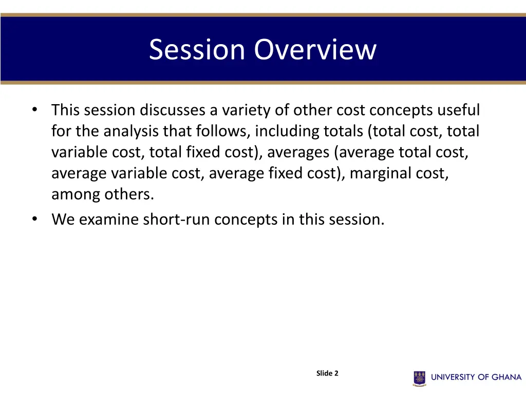 session overview