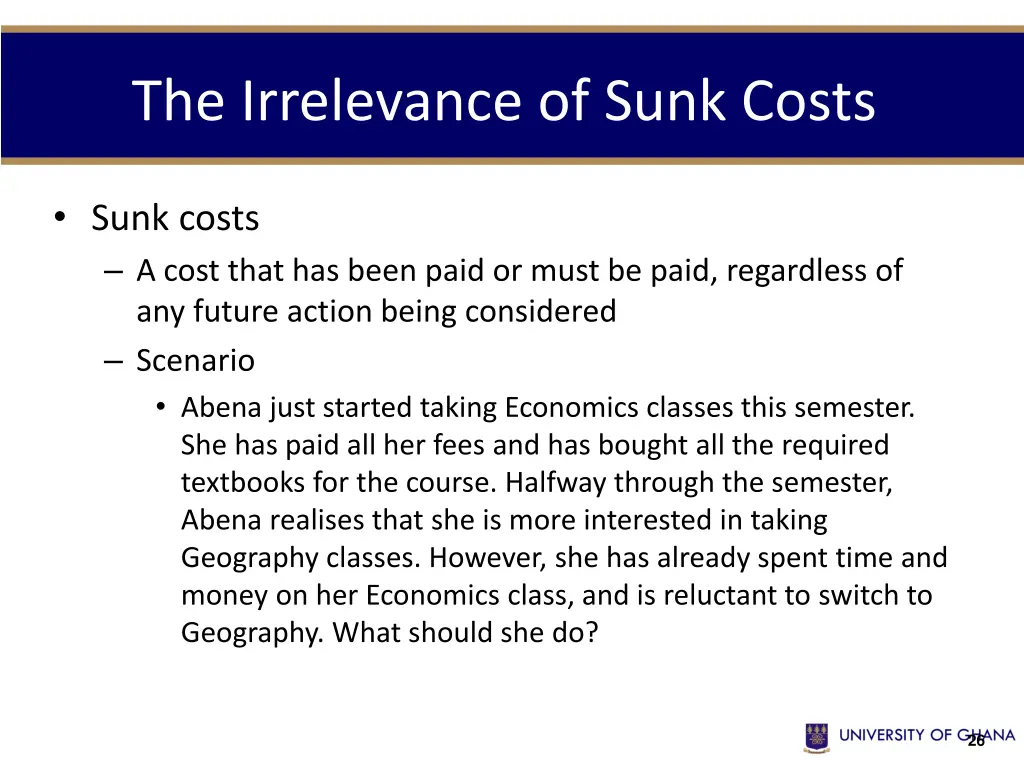 the irrelevance of sunk costs