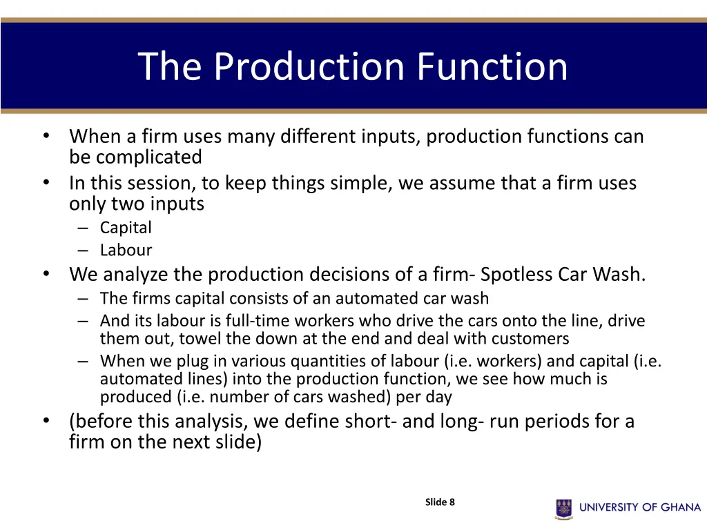 the production function 1