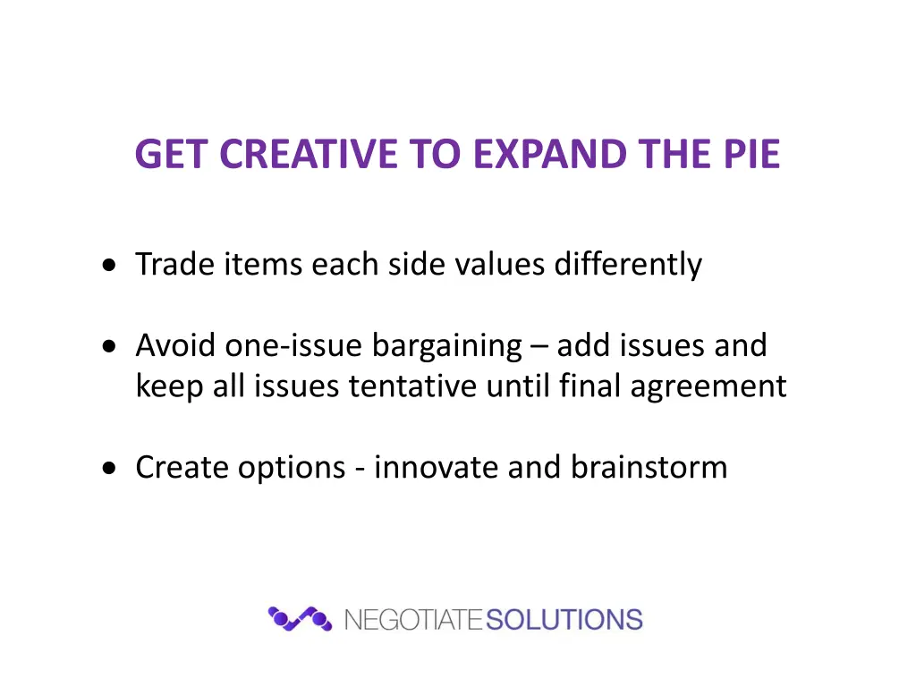 get creative to expand the pie