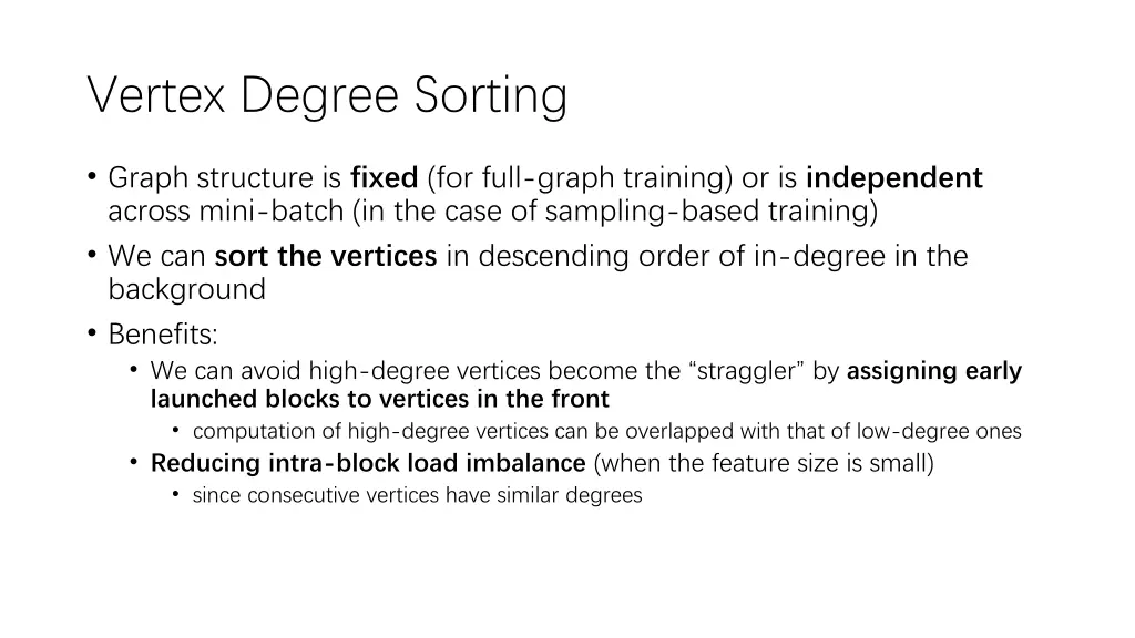 vertex degree sorting