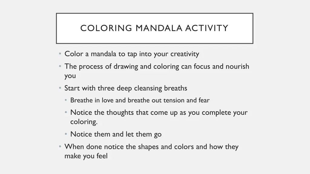 coloring mandala activity