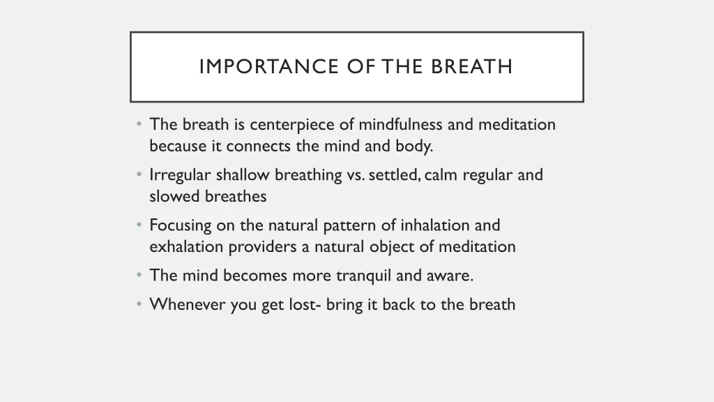 importance of the breath