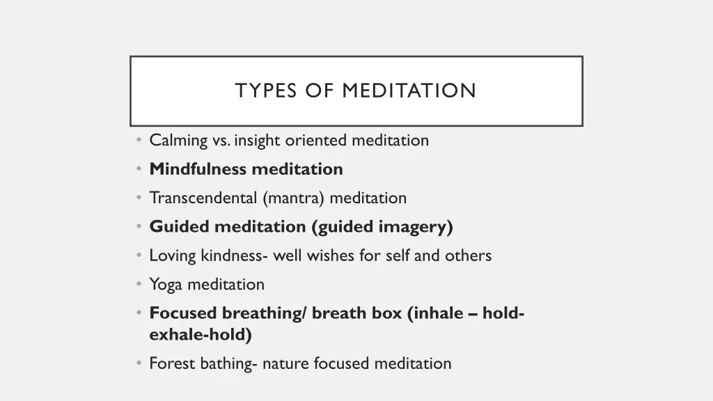 types of meditation