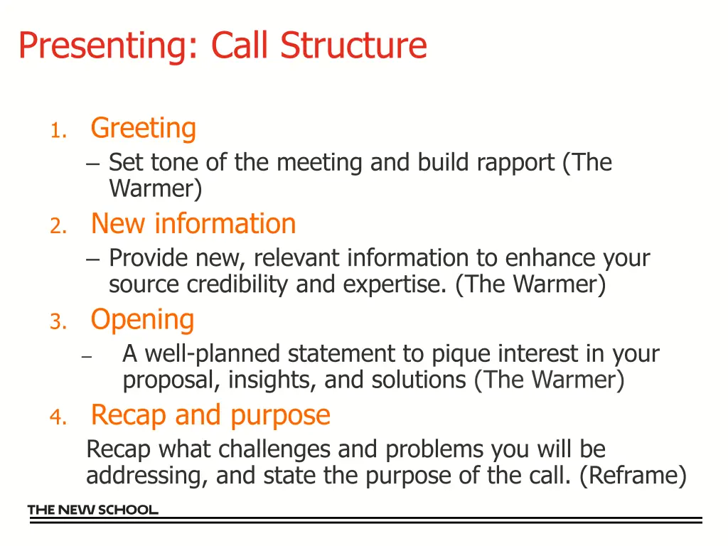 presenting call structure