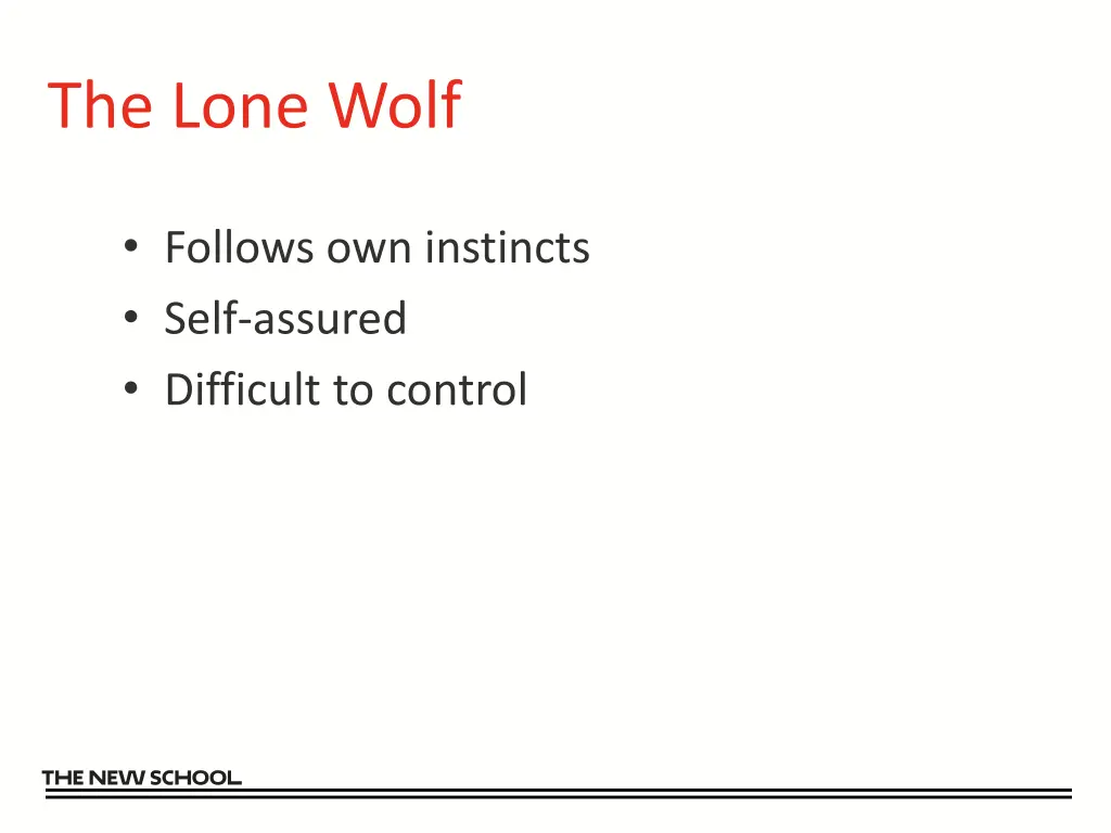 the lone wolf