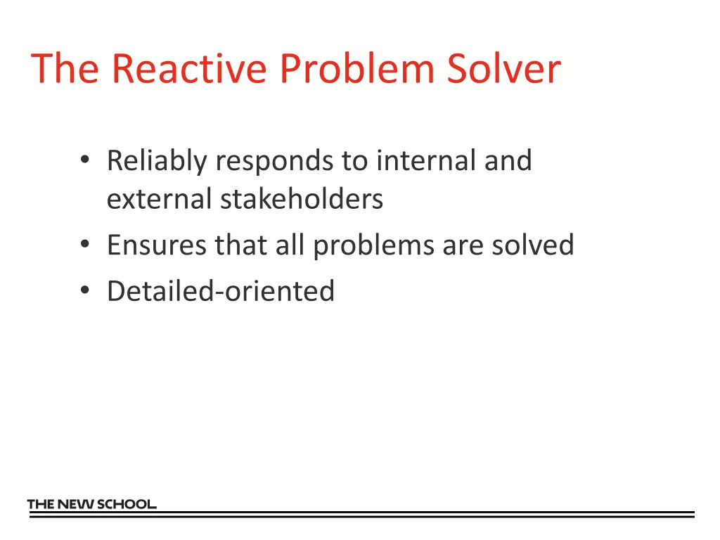 the reactive problem solver