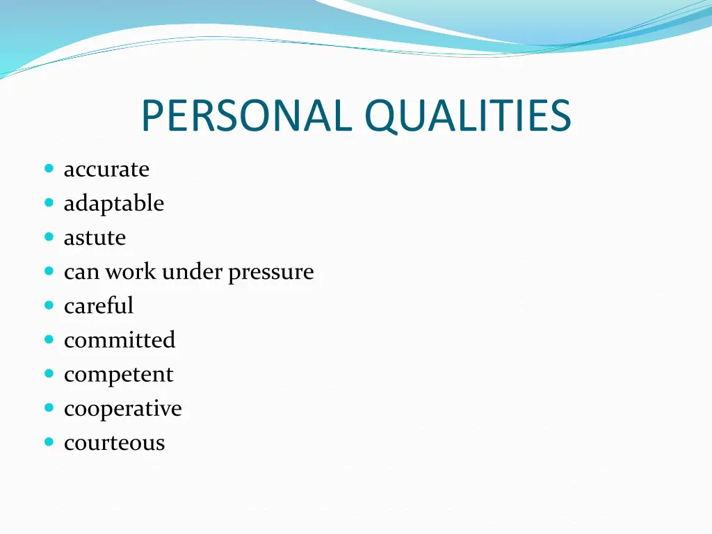 personal qualities