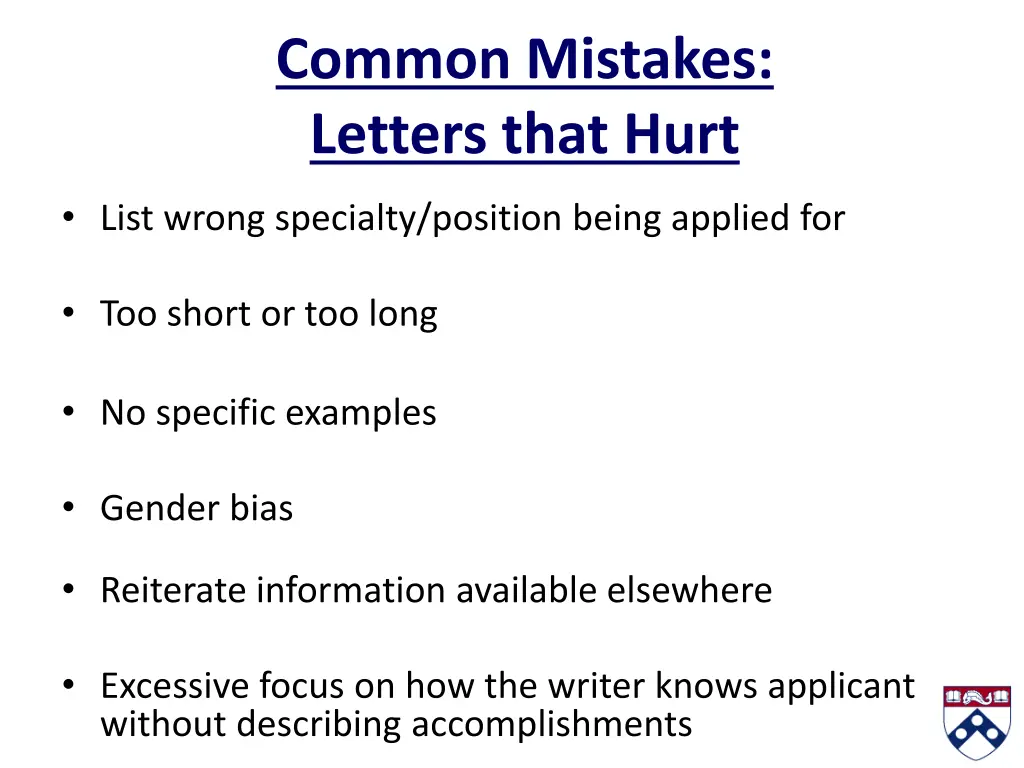 common mistakes letters that hurt 1