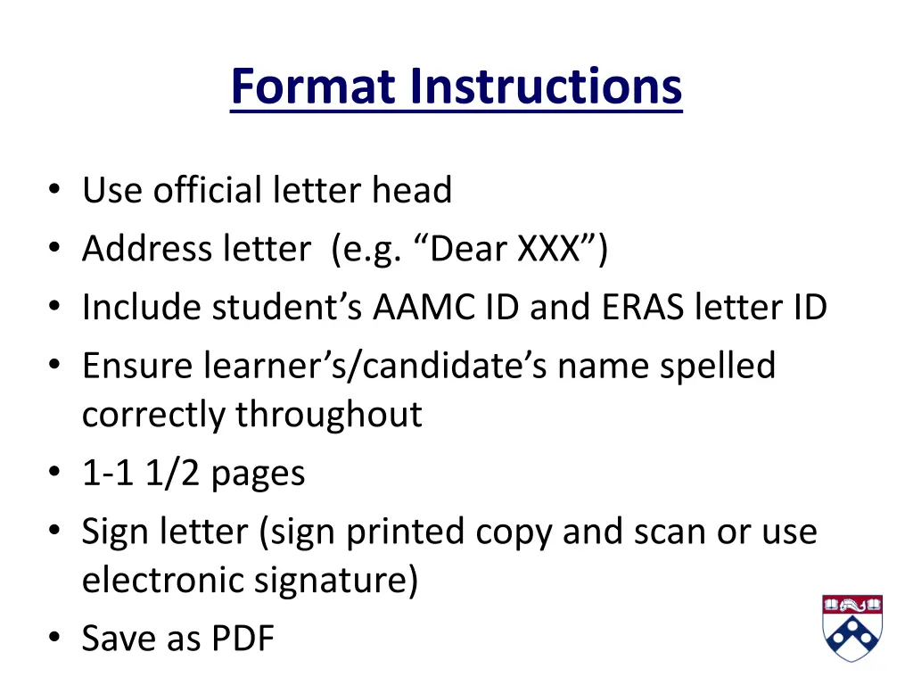 format instructions