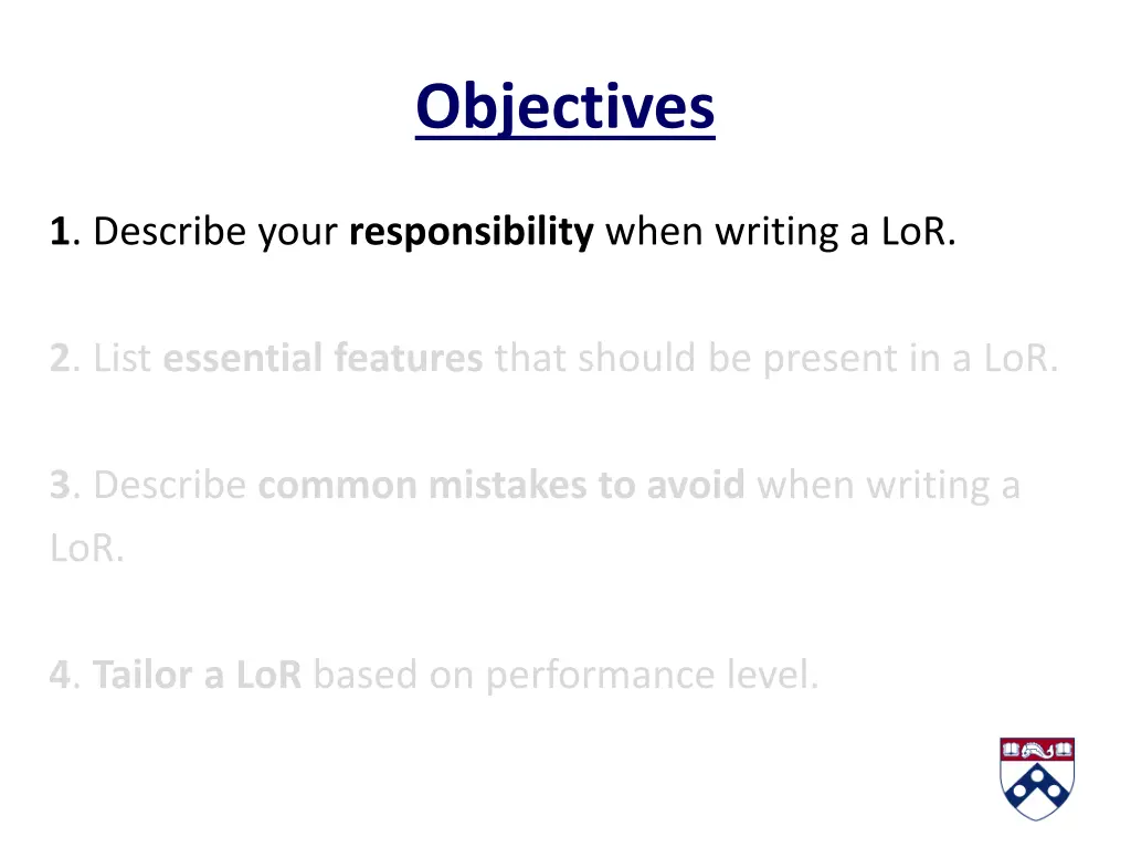 objectives 1