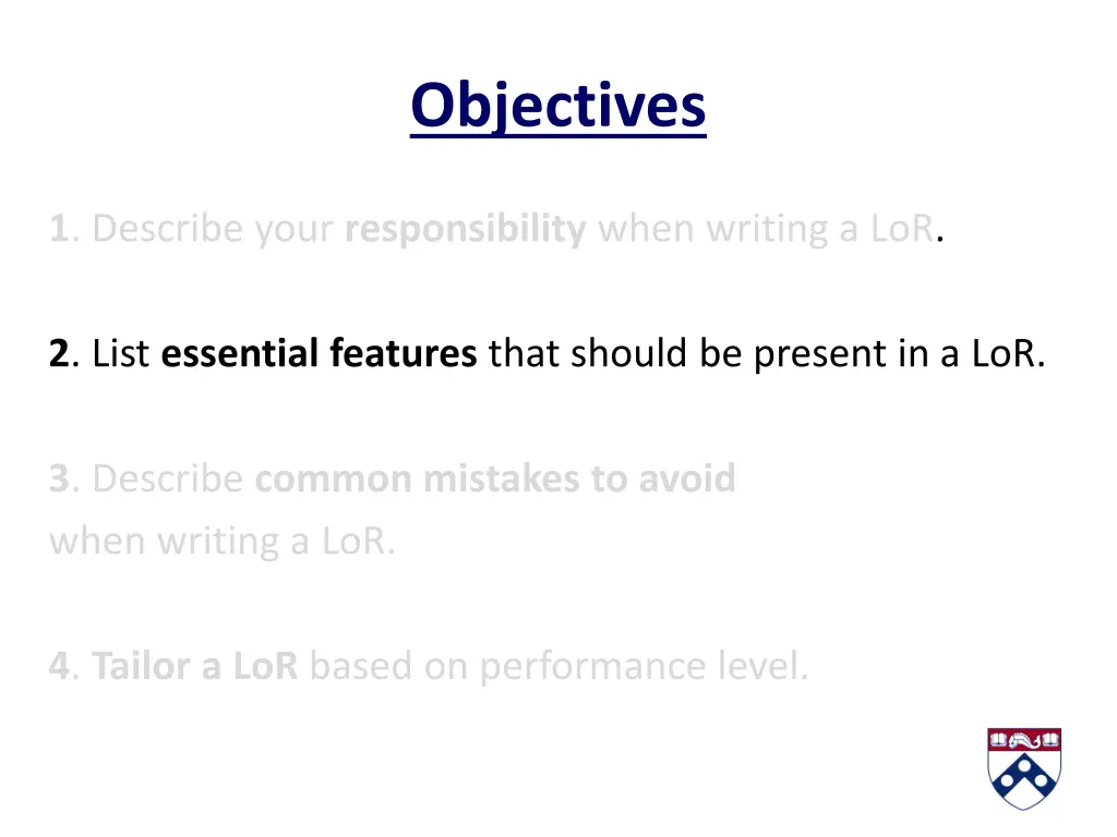 objectives 2