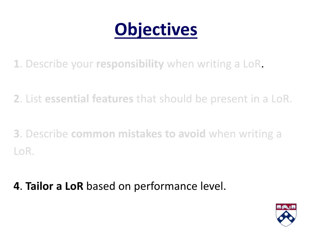 objectives 4