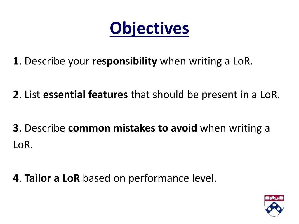 objectives