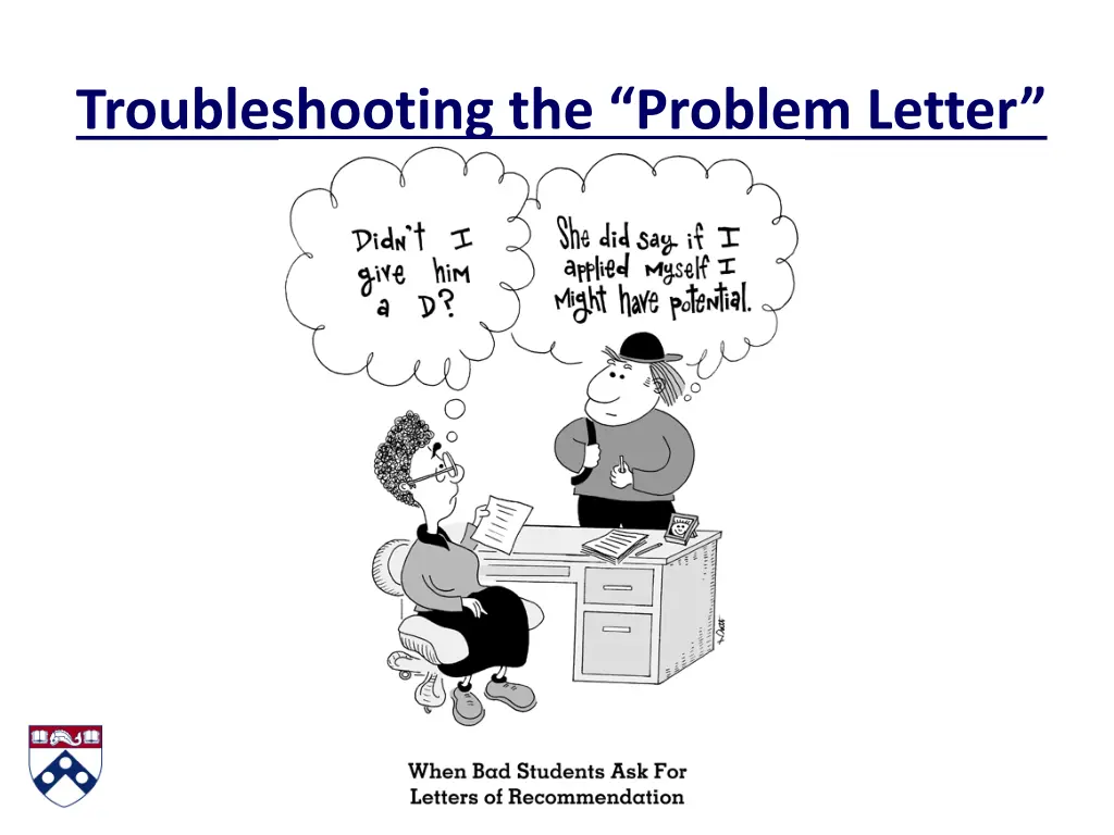 troubleshooting the problem letter