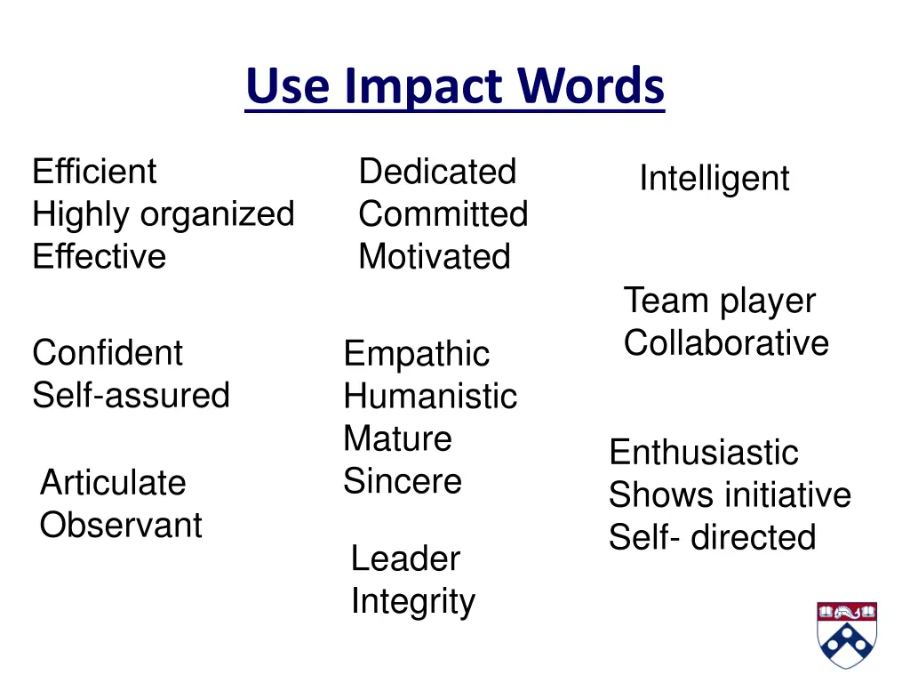 use impact words 1