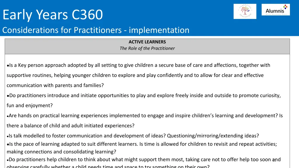 early years c360 considerations for practitioners 2