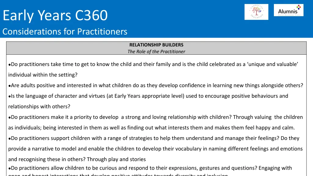 early years c360 considerations for practitioners 6