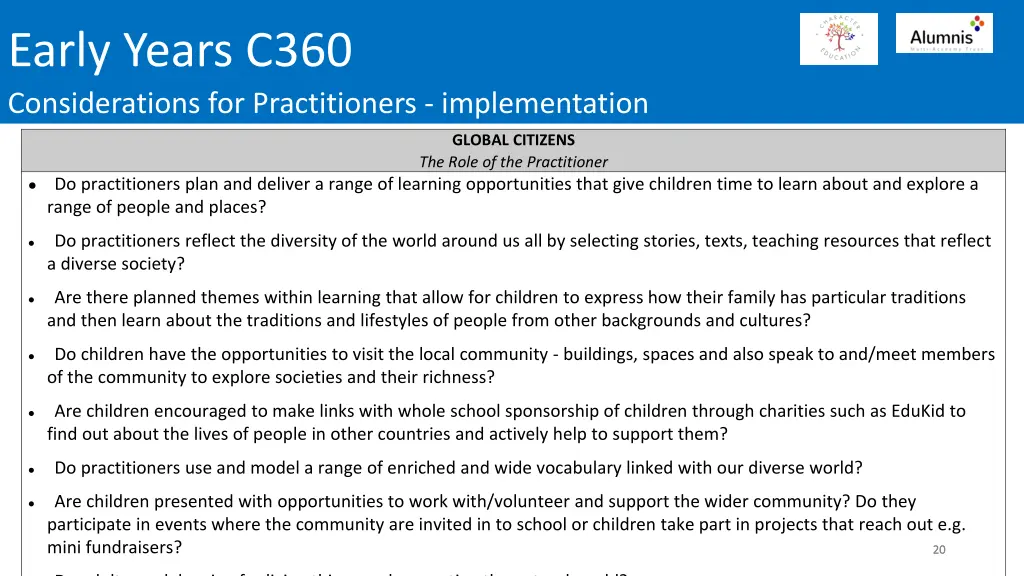 early years c360 considerations for practitioners 8