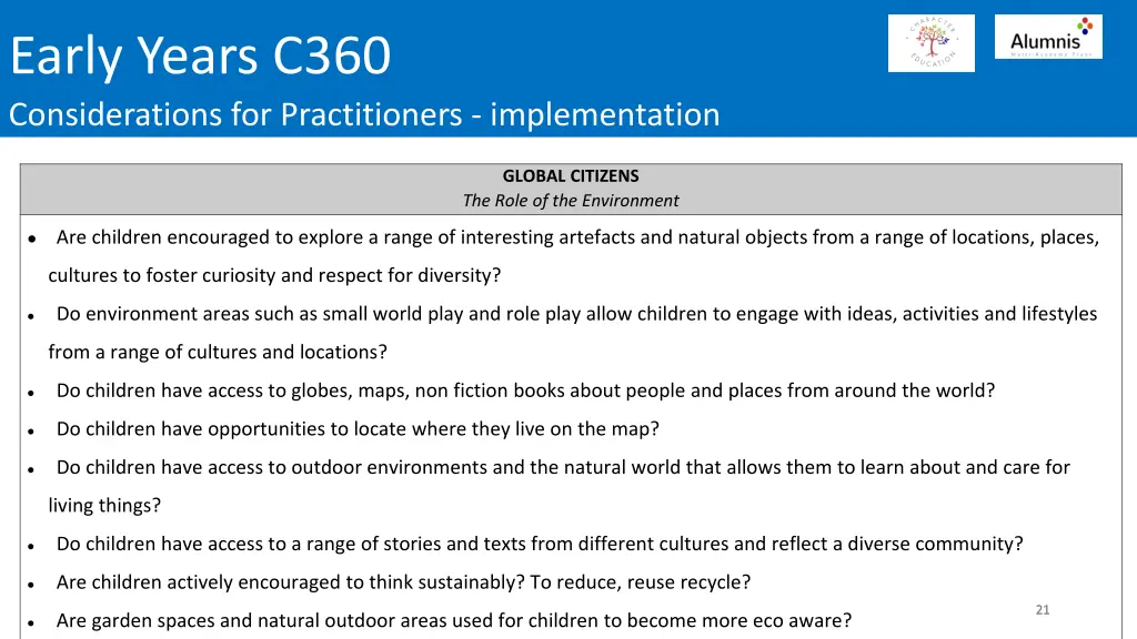 early years c360 considerations for practitioners 9