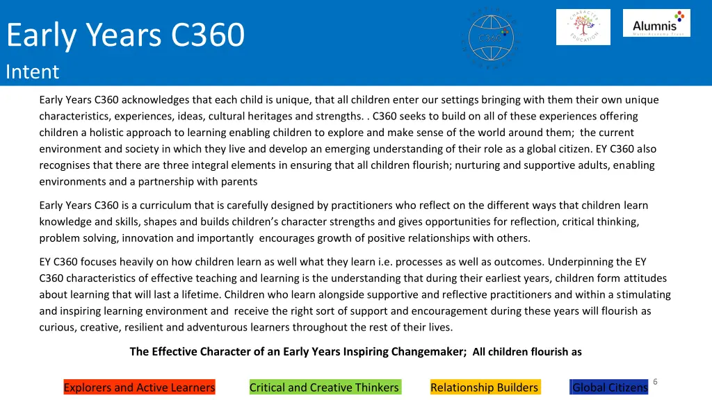 early years c360 intent