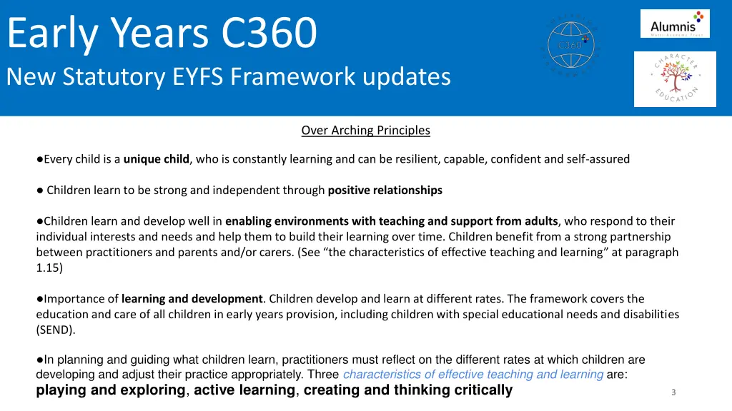 early years c360 new statutory eyfs framework