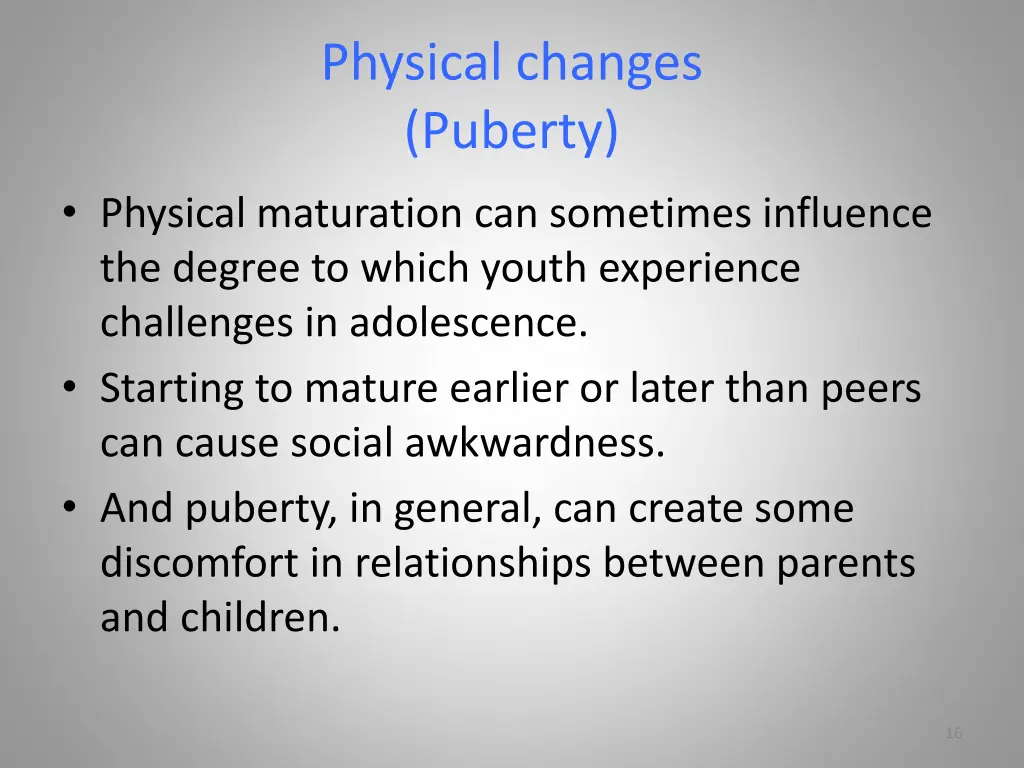 physical changes puberty