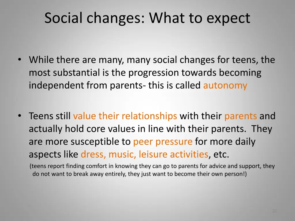 social changes what to expect