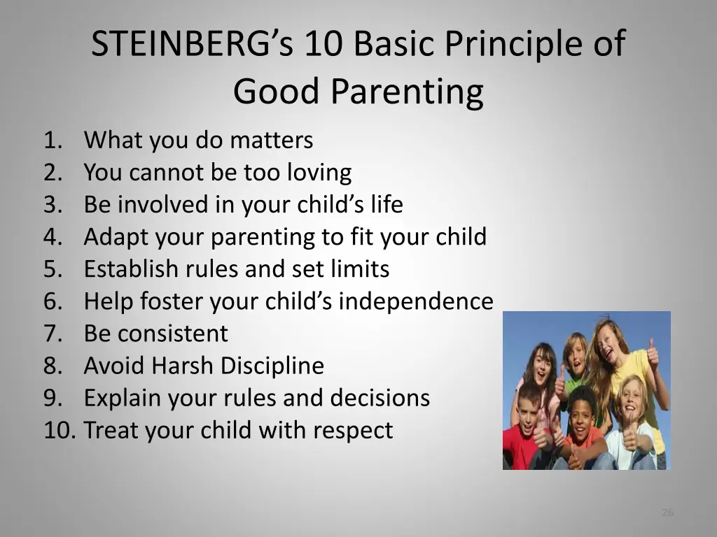 steinberg s 10 basic principle of good parenting