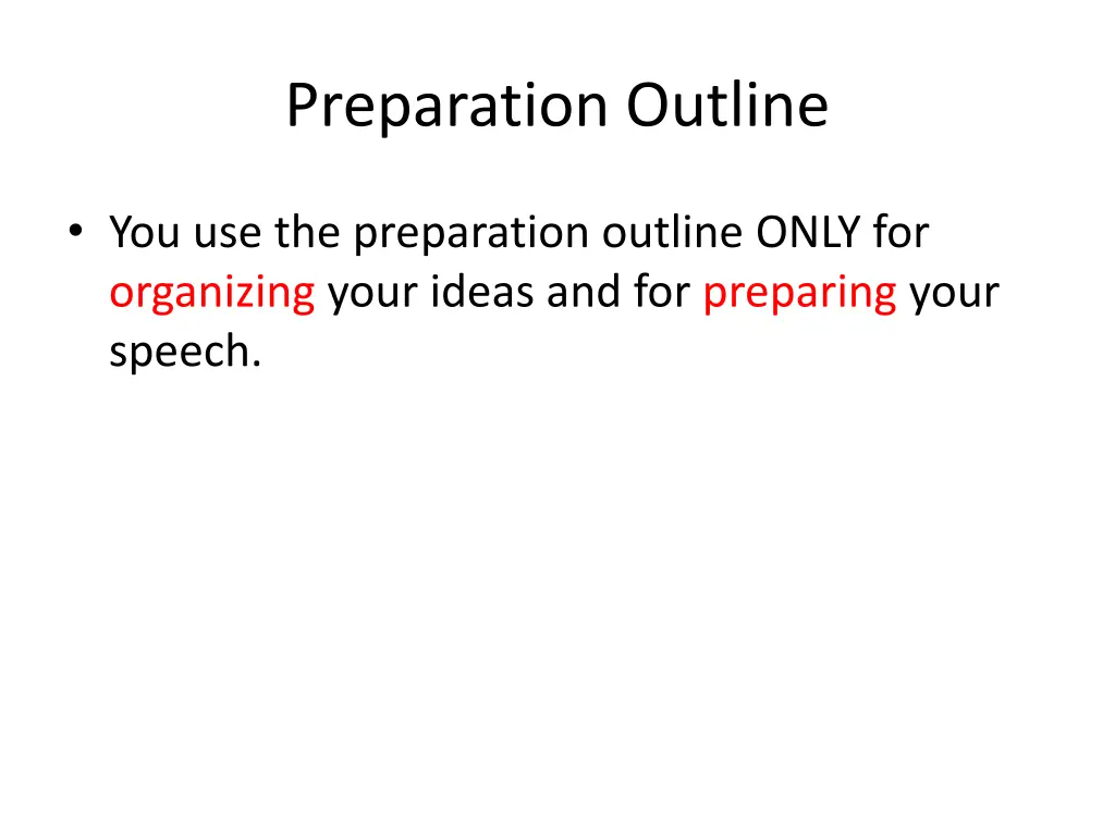 preparation outline 1