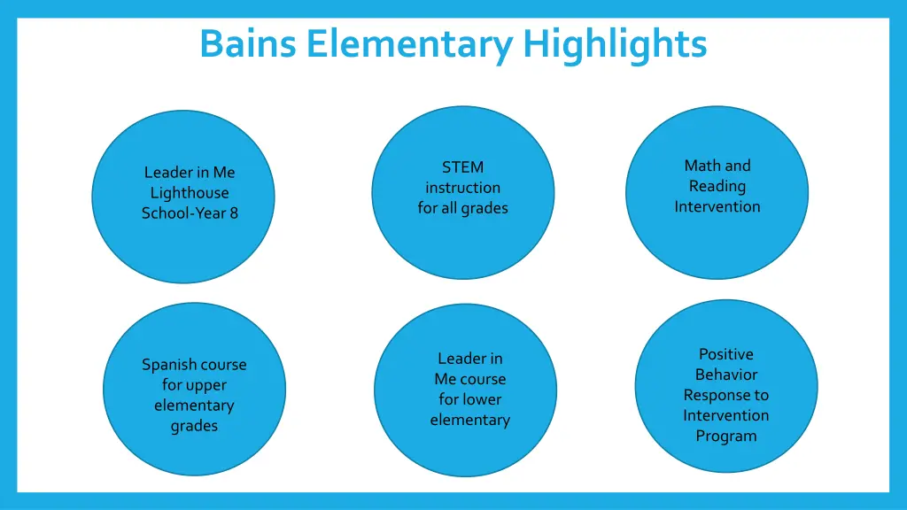 bains elementary highlights