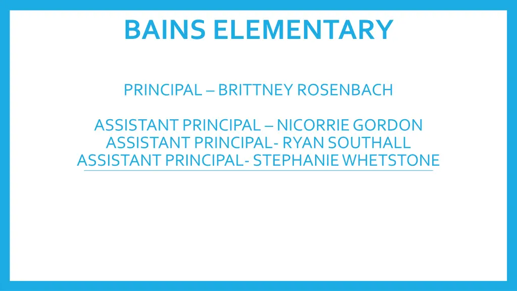 bains elementary