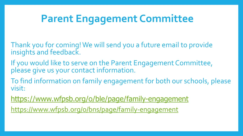 parent engagement committee