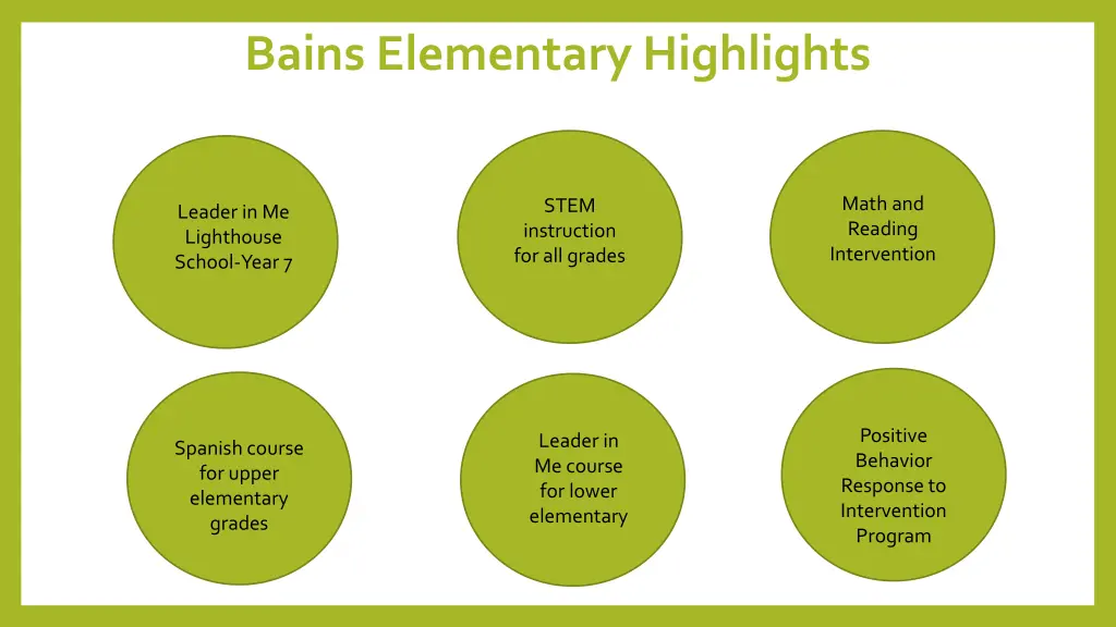 bains elementary highlights