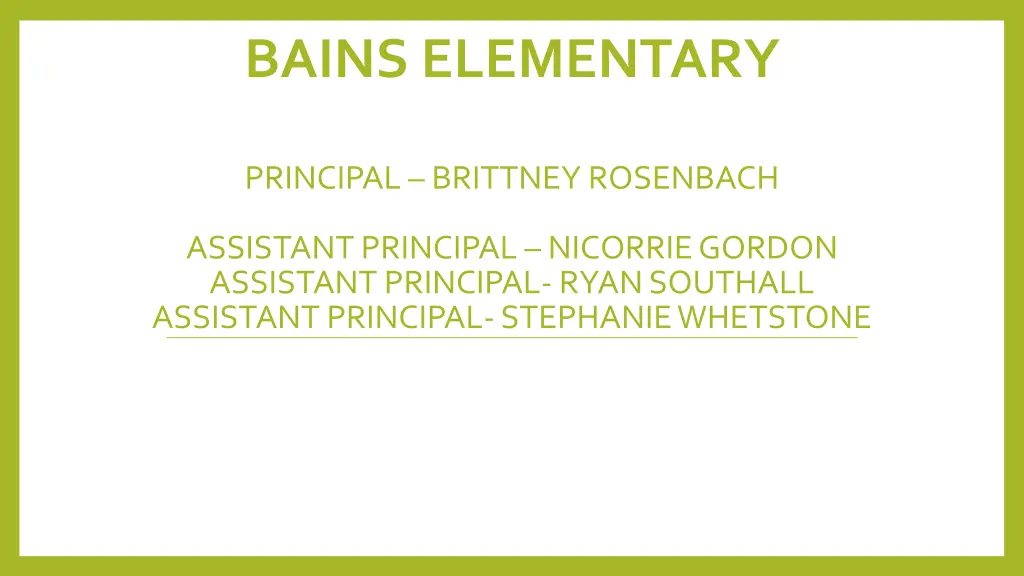 bains elementary