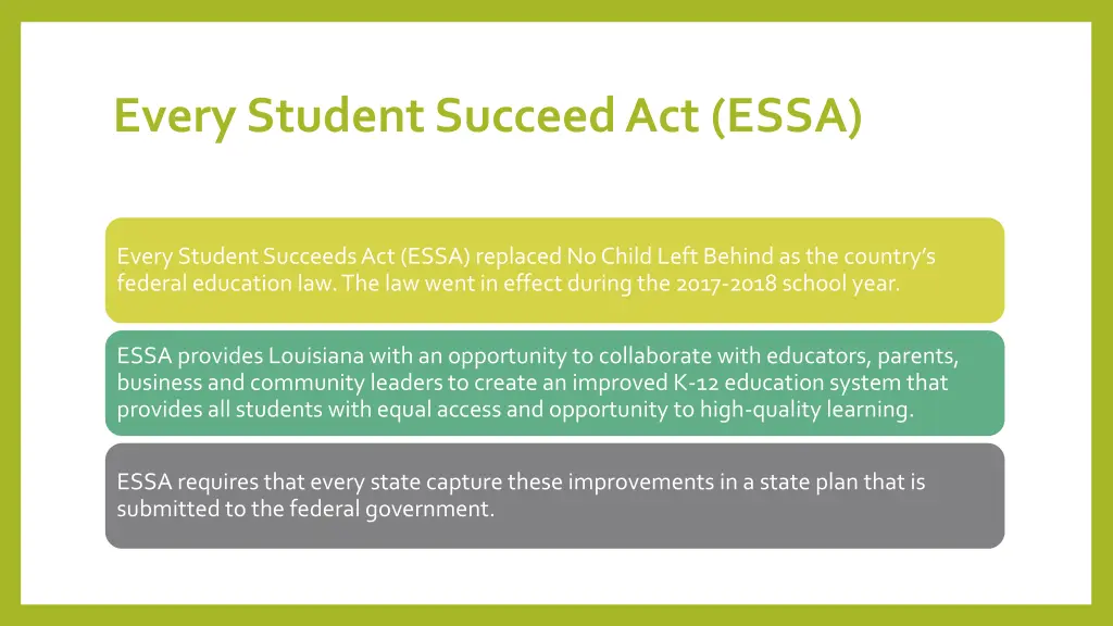 every student succeed act essa