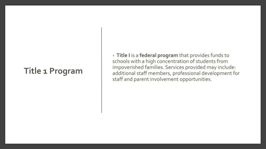 title i is a federal program that provides funds