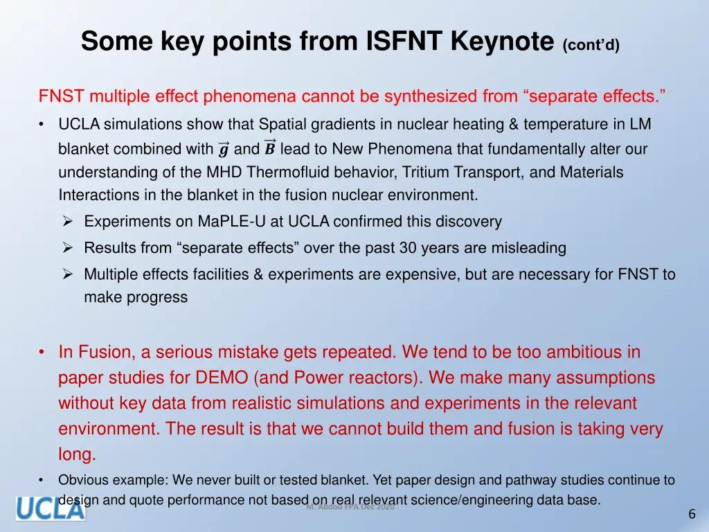 some key points from isfnt keynote cont d