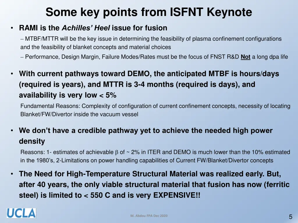 some key points from isfnt keynote