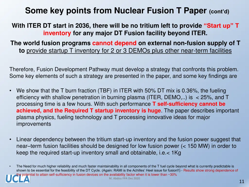 some key points from nuclear fusion t paper cont d