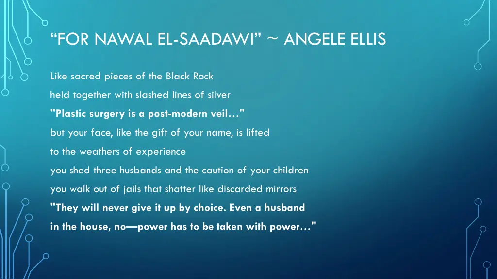 for nawal el saadawi angele ellis