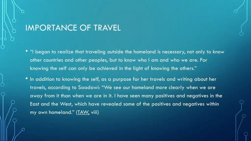 importance of travel