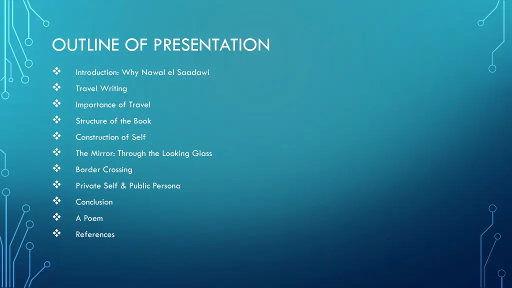 outline of presentation