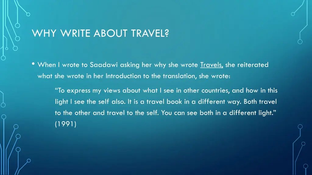 why write about travel