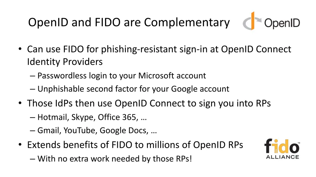 openid and fido are complementary