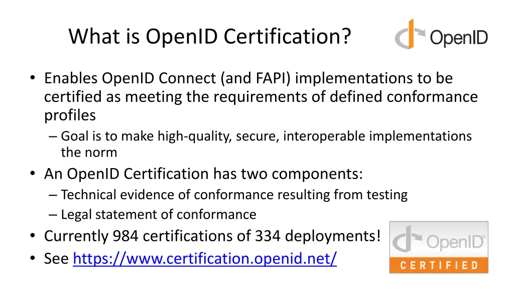 what is openid certification