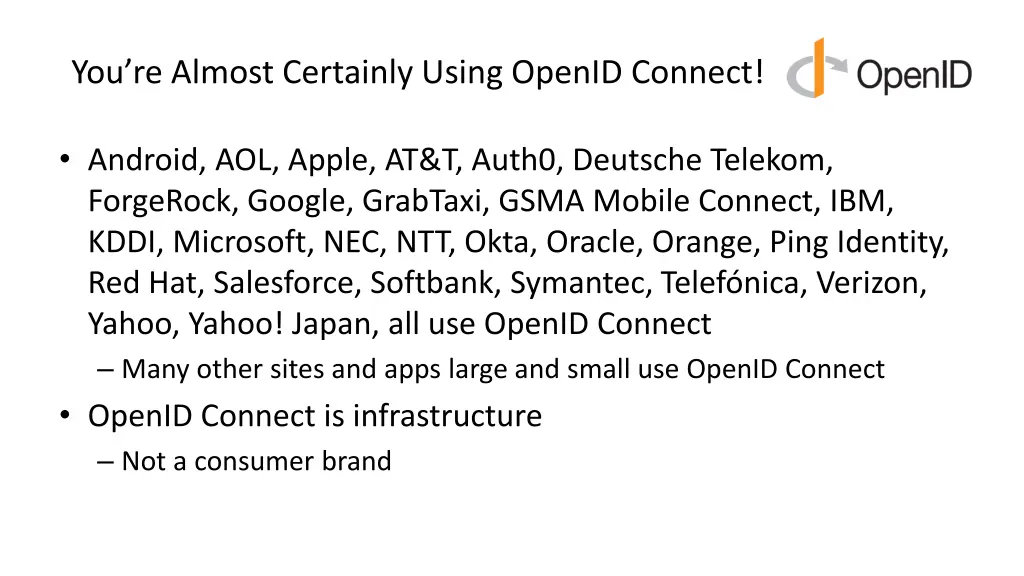 you re almost certainly using openid connect