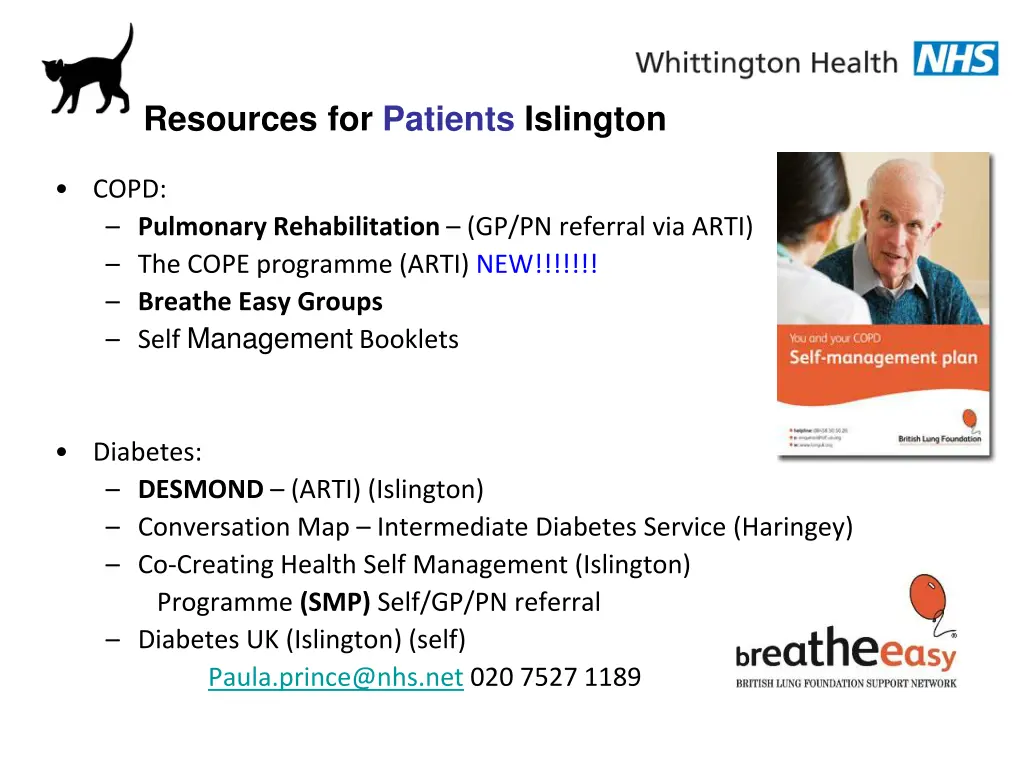 resources for patients islington