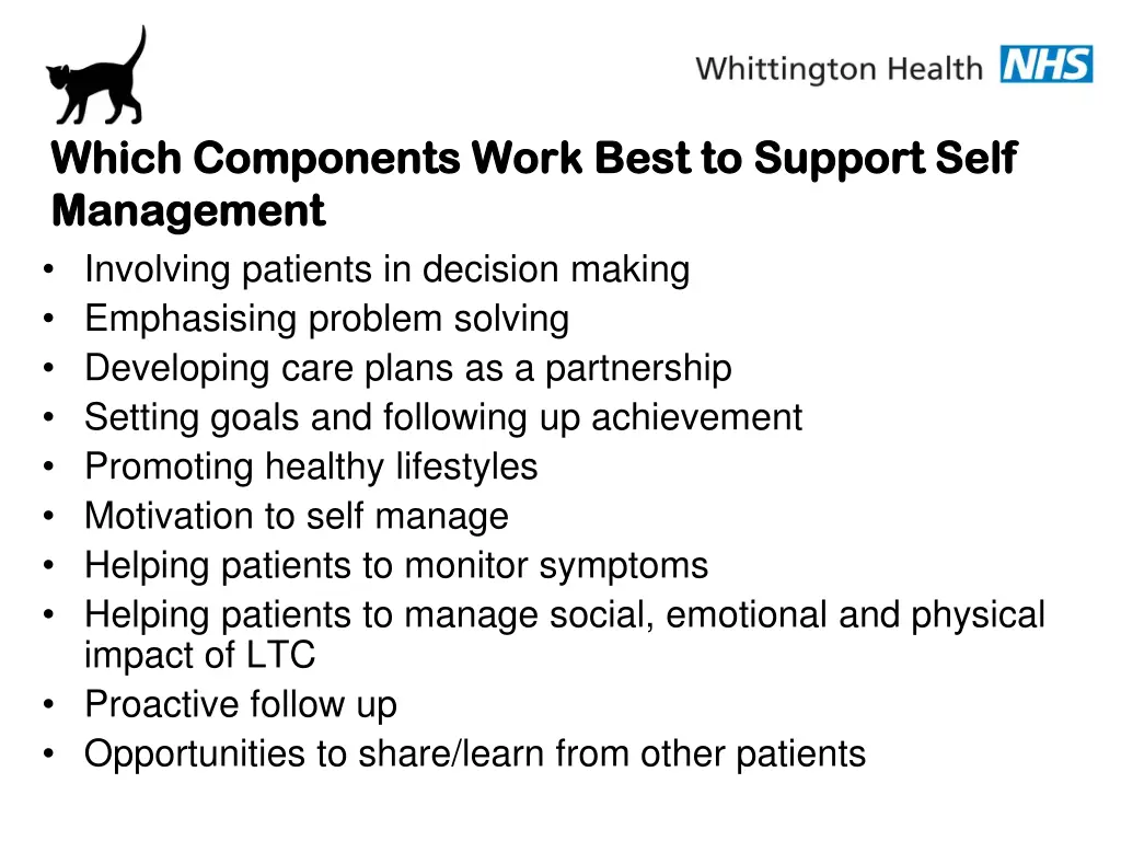 which components work best to support self which